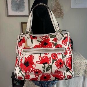 Coach Poppy Red Floral Women's Bag